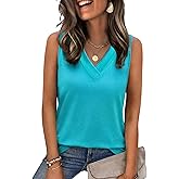 Zeagoo Tank Top for Women V Neck Loose Fit Sleeveless Summer Tops Business Casual Outfits Dressy Blouses Shirts