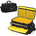LEFOR·Z DJ Equipment Gig Bag Cable File Organizer Bag with Detachable Dividers and Padded Bottom,Travel Music Bag for Professional DJ Gear,Sound Equipment, Musical Instrument and Accessories