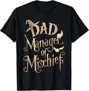 Dad Manager of Mischief Magical Wizard Father's Day T-Shirt