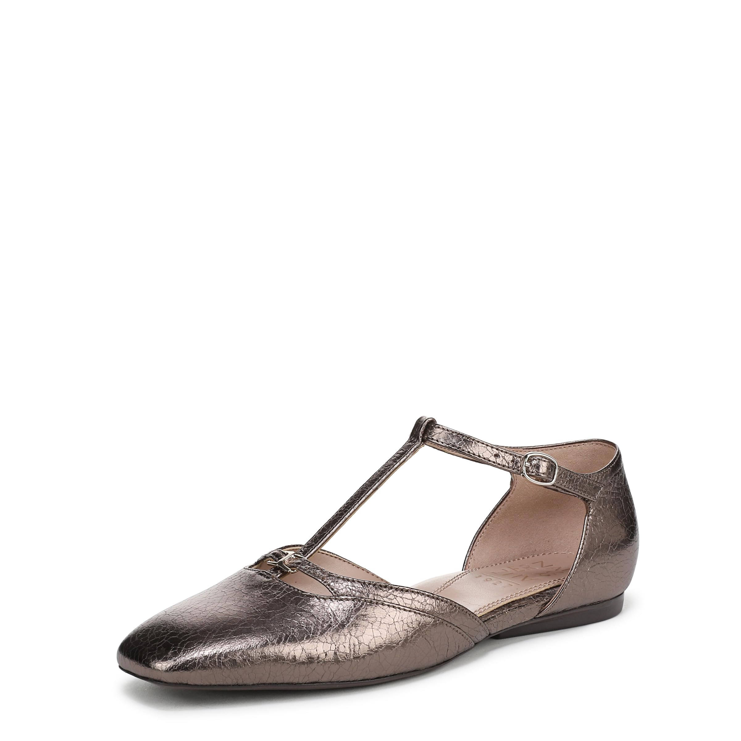 Naturalizer Women’s Caresse Mary Jane Flat Pewter Leather 12 W