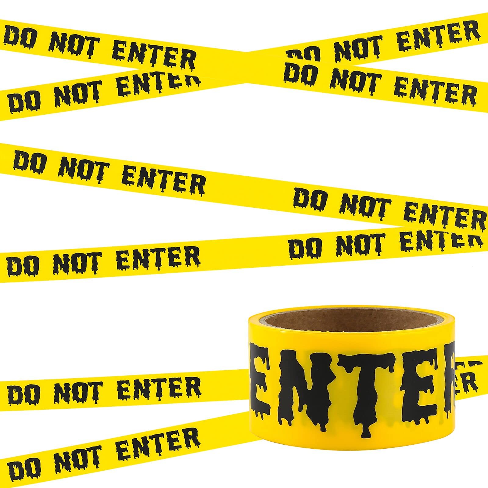 Halloween Caution Tapes,Halloween Decorations Hazard Warning Barrier Tape Halloween Zombie Caution Tape,Halloween Props Fright Tape Bundle for Zombie Party or Halloween Decorations Party(25mx4.8cm)