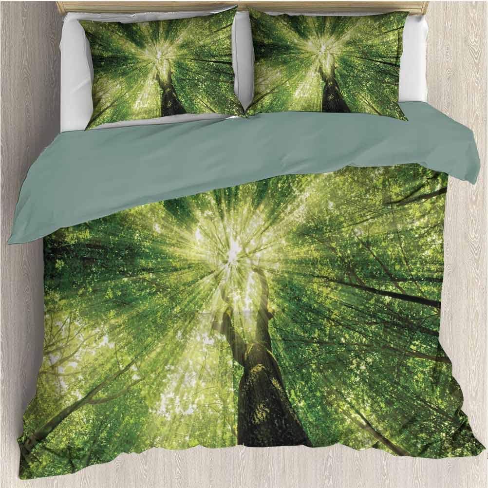 Amazon.com: Green Woodland Bedding Duvet Cover 3 Piece Set Twin, 1