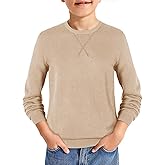 Haloumoning Boys Sweater Kids Casual Crewneck Long Sleeve Pullover Tops Fall Fashion Clothes 5-14 Years