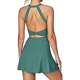 Heathyoga Easy Peasy Tennis Dresses for Women with Shorts Underneath and Bra Athletic Dress for Women Golf Workout Dress