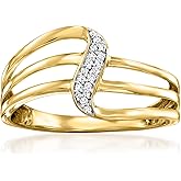Ross-Simons Diamond-Accented Swirl Ring in 14kt Yellow Gold