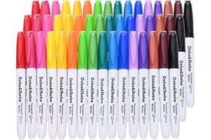 DABO&SHOBO Dabo & Shobo 48 Colors Permanent Markers, Fast Drying, Suitable For Classroom Office Meeting，Works On Plastic, Wood, Stone, Metal and Glass for Doodling, Coloring, Marking