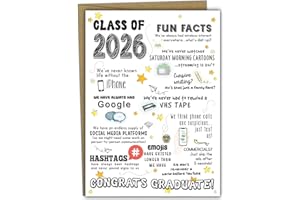 2026 Graduation Card - Funny High School Graduation Cards, Class-of-2026 Cards - Grad Gifts for Her, Him - Includes Envelope，