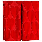 Quera 2 Pack Valentine's Day Hand Towels Red Heart Bathroom Decorative Towels Set for Drying, Cleaning, Cooking, Holiday 13.7'' x 29.5''