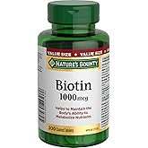 NATURE'S BOUNTY Biotin, 1000 mcg, Helps Metabolize Nutrients, Value Size, Coated Tablets, 72.2 g