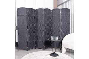 JVVMNJLK Room Divider, Folding Privacy Screens with Double Hinge, Room Dividers and Folding Privacy Screens, Extra Wide Foldable Panel Partition Wall Divider, Dark Grey