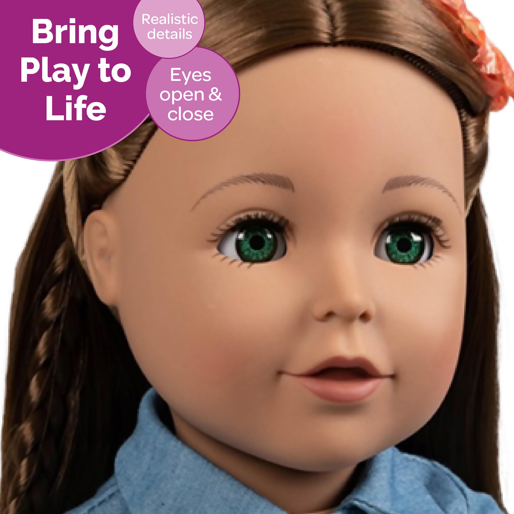 ADORA Amazing Girls - 18” Fashion Doll, Poseable Limbs, Rooted Hair for Styling, Open and Close Eyes, Soft Huggable Body | Stylish Playmate (Cassidy)