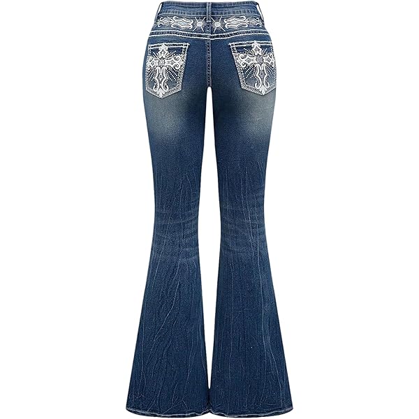 WDIRARA Women's Y2K Grunge Raw Trim Flare Jeans Vintage Punk