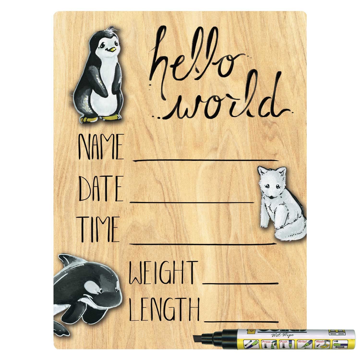 Cohas Hello World Newborn Baby Announcement Printed