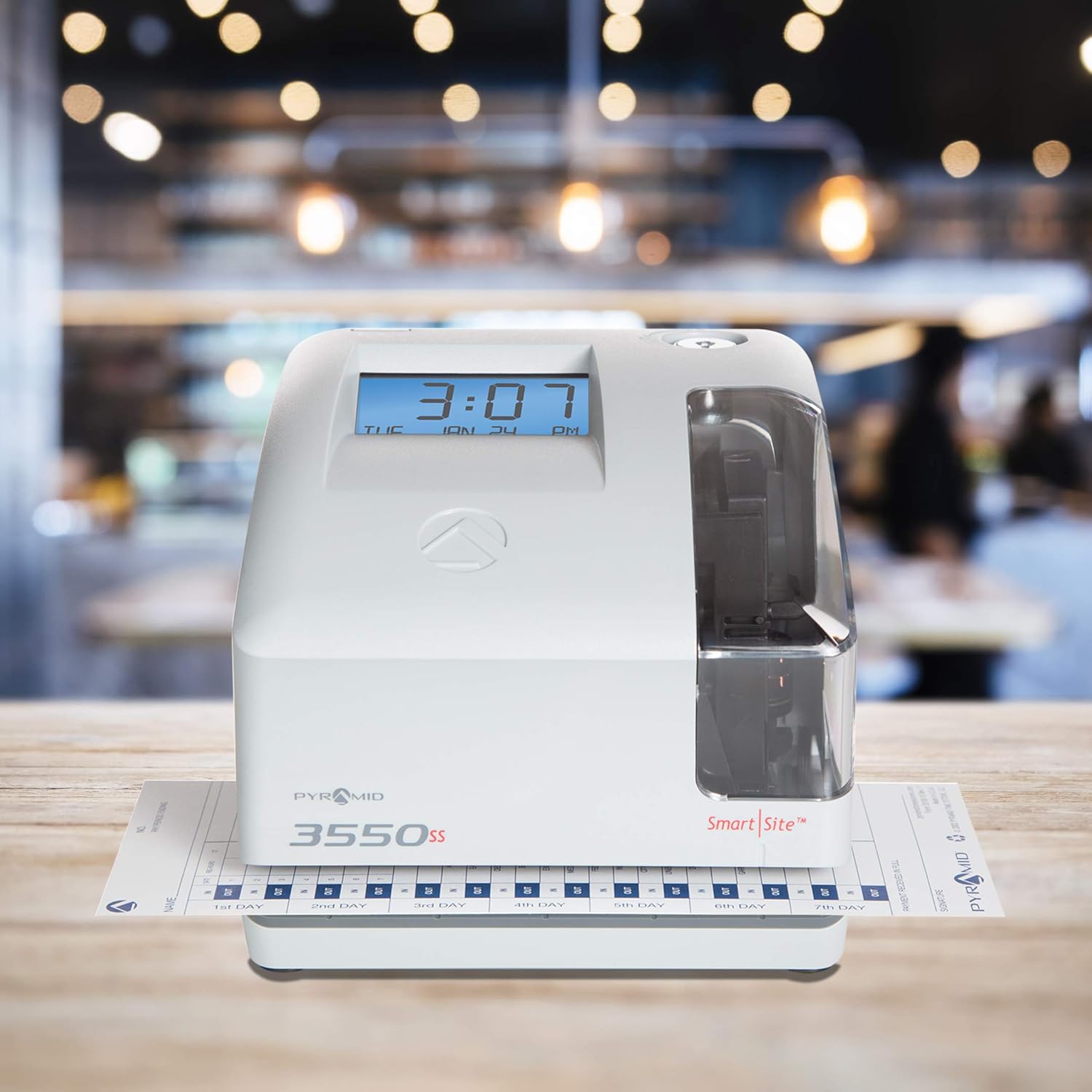 Pyramid Time Systems, Model 3550SS SmartSite Time Clock and Document Stamp, Patented SmartSite LED Linear Light Guide, Includes 25 time Cards, Ribbon, 2 Security Keys and User Guide, Made in USA : Electronics