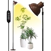 yadoker Plant Grow Light for Indoor Plant, Walnut Wood Grain LED Grow Light,Elevating Plant Lamp,Height Adjustable,Automatic Timer with 8/12/18Hours,10-Level Brightness,Ideal for Large Plant Grow