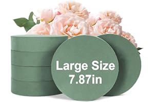 GARMEINEA Round Floral Foam Blocks 6Pcs for Fresh and Artificial Flowers, Flower Foam for Flower Arrangements DIY& Florist Supplies, Wedding, Birthdays and Garden Decorations 7.87"×2"