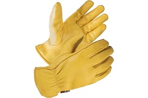 SKYDEER Full Premium Genuine Deerskin Leather Hi-Performance Utility Driver Work Gloves (SD2210/XL, Unlined)