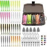 QEUCL Bait Set, Fishing Lure Set, bass and Trout Fishing Gear Box Set, Including Hooks, Worms, Men's Fishing Gifts