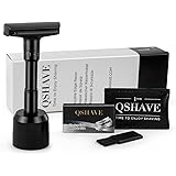 QSHAVE Adjustable Double Edge Safety Shaving Razor Deluxe Set (Razor with Stand)