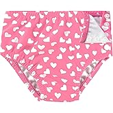 weVSwe Newborn Swim Diaper for Baby 50+Infant Girl Waterproof Diapers Snap Adjustable Swimming Diapers Pink Heart 0-6 Months
