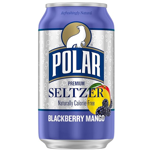 POLAR SELTZER WATER BLACKBERRY MANGO, 12 FL OZ CANS, 18 PACK