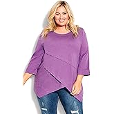 Avenue Women's Plus Size Tunic Asym Slub PLN