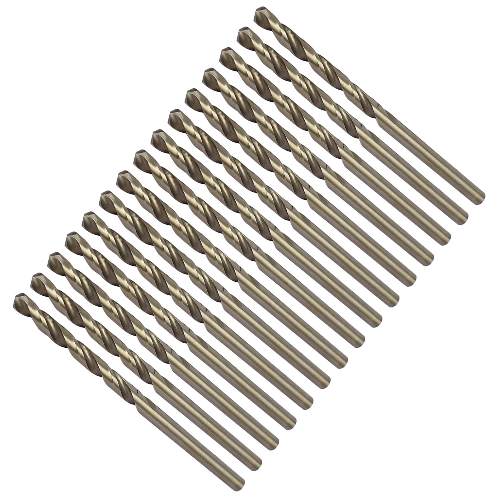 CoCud High Speed Steel Cobalt Twist Drill Bits, 3.4mm Diameter 70mm Length, Straight Twist Jobber Drill Bit - (Applications: for Metal Woodwork Plastic Aluminum), 15Pieces