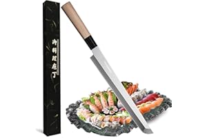 Waterboss 10.6 inch (270mm) Sakimaru Sushi Chef Knife - Salmon Slicer, Razor Sharp Sashimi & Watermelon Knife, 5Cr15mov Stain