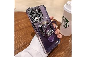 Uioeua for iPhone 14 Pro Max Case with Magnetic Ring Stand,[Compatible with MagSafe] Four Corners Shockproof [Military Grade Drop Protection] Luxury Slim Kickstand Case for iPhone 14 Pro Max-Purple