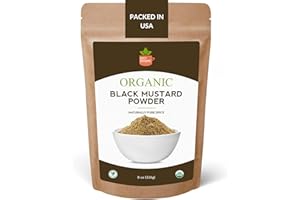 SPICY ORGANIC Organic Black Mustard Powder – 8 oz Fine Ground Spice for Bold Flavor – Ideal for Cooking, Pickling & Marinades – USDA Certified, Non-GMO – Perfect for Chefs, Home Cooks & Special Occasions