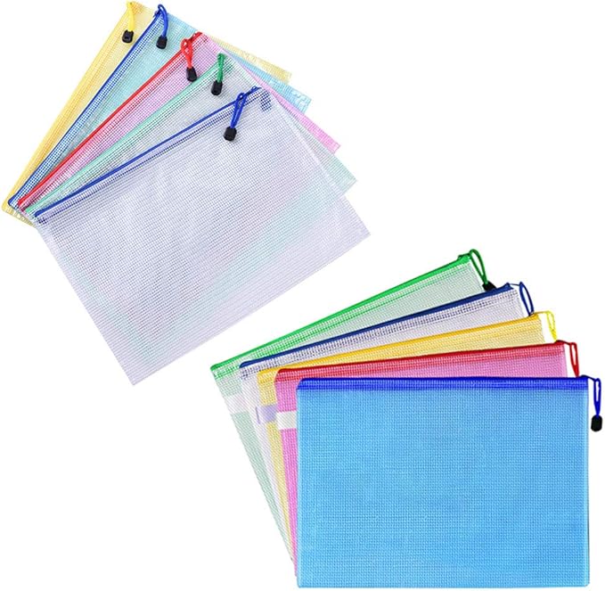 A4 Size Mesh Document File Bags Storage Pouch with Zipper