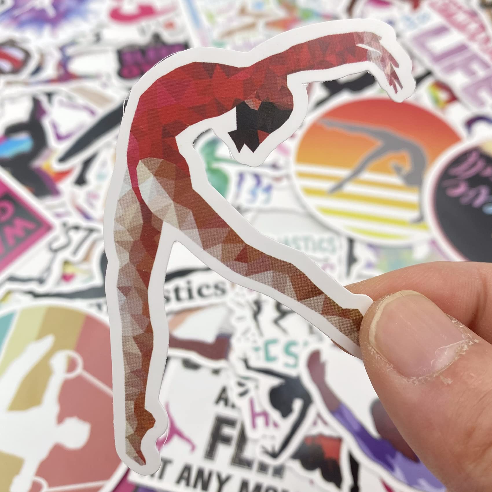 AOWDIAO 100 Pieces Gymnastics Stickers, Waterproof Vinyl Gymnast Stickers, Gymnastics Gifts for Gilrs Teens Kids