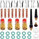 36 Pcs TIG Welding Torch Tools Accessories Stubby Gas Len #4~#12 Glass Cups Kit For WP-17/18/26