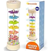 Rain Stick Montessori Baby Toys for 6-12 Months 1 Year Old, Wooden Rainmaker Infant Musical Sensory Toy, Baby Shower Gift for