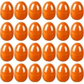kymqlyw 24 Pcs Easter Eggs Plastic Fillable Easter Eggs Bulk Empty Blank for Easter Basket Stuffers Fillers Easter Theme Party Favor Easter Hunt Stuffers Classroom Prize (Orange)