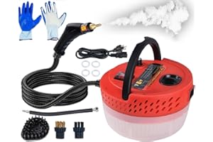 Foandbevi 2500W Handheld Pressurized Steam Cleaner, 1.4L Handheld High Temp Portable Cleaning Machine, Handheld Steam Cleaner for Home Hardwood Floor Upholstery Kitchen Bathroom Grout Tile Red