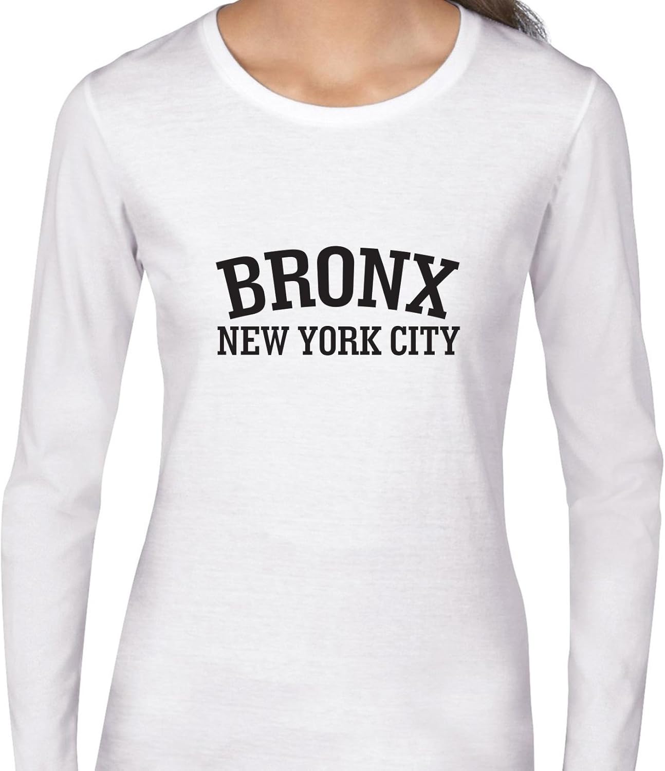 Simple Bronx New York City Large Graphic Women's Long Sleeve TShirt Clothing