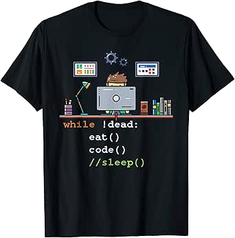 Amazon.com: Computer Science Python Programmer Eat Code Sleep T-Shirt ...