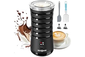 Milk Frother, Paris Rhône 4-in-1 Milk Steamer and Frother, Hot & Cold Foam Milk Warmer with Temperature Control, Auto Shut-Off Frothers for Coffee, Latte, Cappuccino, Macchiato