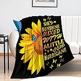 Sunflower Blanket Beautiful Sunflowers Throw Blanket Soft Flannel Lightweight Blanket Gifts for Women Kids Adults 50"x40"