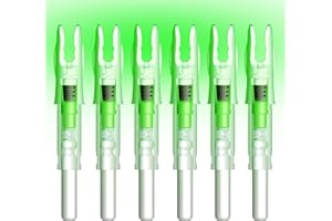 Linpeng 6PCS Lighted Nocks for Arrows with. 165/G. 204/X. 233/H. 244/S. 246/GT. Light Up Nocks with ON/Off Switch for Archery Hunting