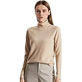 GreenMount Women's Turtleneck Sweater 100% Pure Cashmere Essential Long Sleeve Pullover Pile Collar Sweater for Women