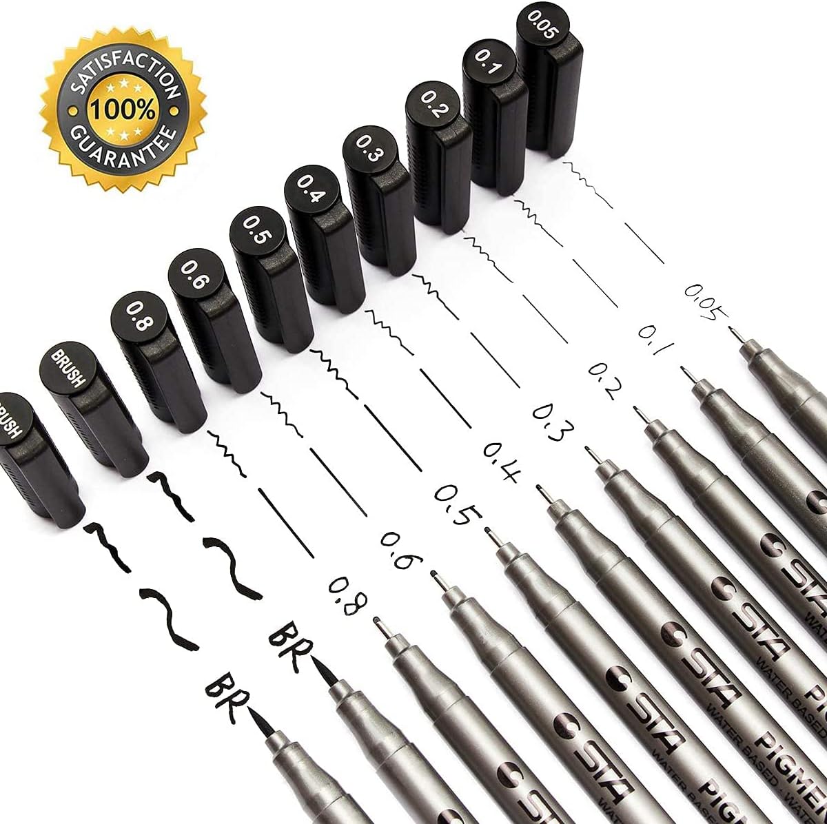 PANDAFLY Black Micro-Pen Fineliner Ink Pens - Precision Multiliner Pens Micro Fine Point Drawing Pens for Sketching, Anime, Manga, Artist Illustration, Bullet Journaling, Scrapbooking : Office Products