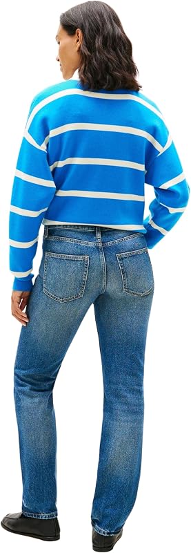 Jeans femininos Glow Classic Straight Straight Mid Ris, Azul (Glow), 26W/32L — foto 2 de 5