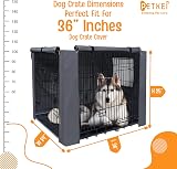PETKEI 36 Inch Dog Crate Cover 600D Waterproof Oxford Mesh Windows Calming view 2