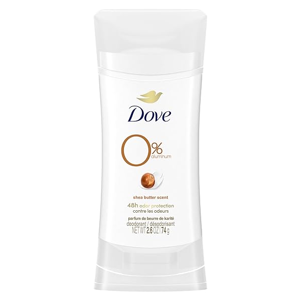 DOVE 0% ALUMINUM DEODORANT STICK NON IRRITATING DEODORANT FOR UNDERARM CARE SHEA BUTTER KINDEST ALUMINUM FREE DEODORANT 2.6 OZ