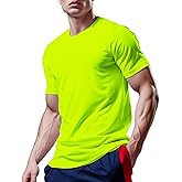 YumiDay Mens Workout Shirts Dry Fit, Running Top Athletic Tee Moisture Wicking Crewneck Gym T-Shirts Short Sleeve