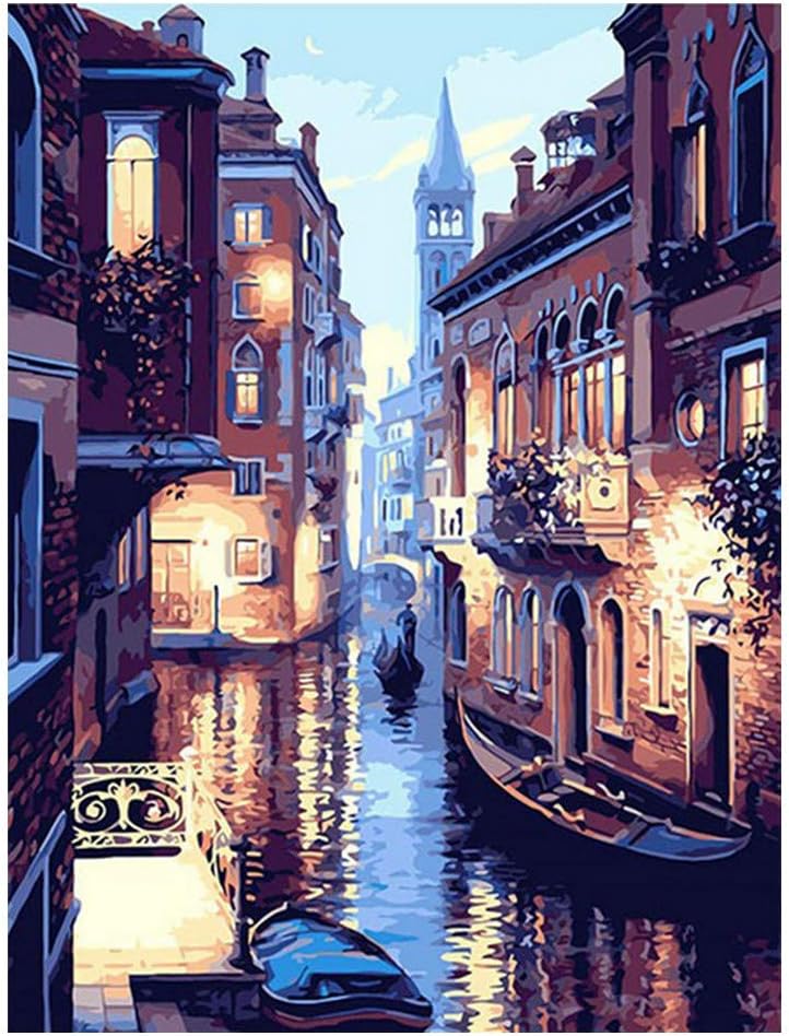 NANTE DIY Oil Painting Paint by Numbers for Adults Kids Oil Paint by Number Kits Canvas Painting Numbers with Brushes and Acrylic Pigment Fashion Landscape Home Decors Gift