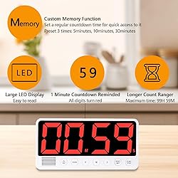FCXJTU Digital Kitchen Timer - 7.1” Extra Large