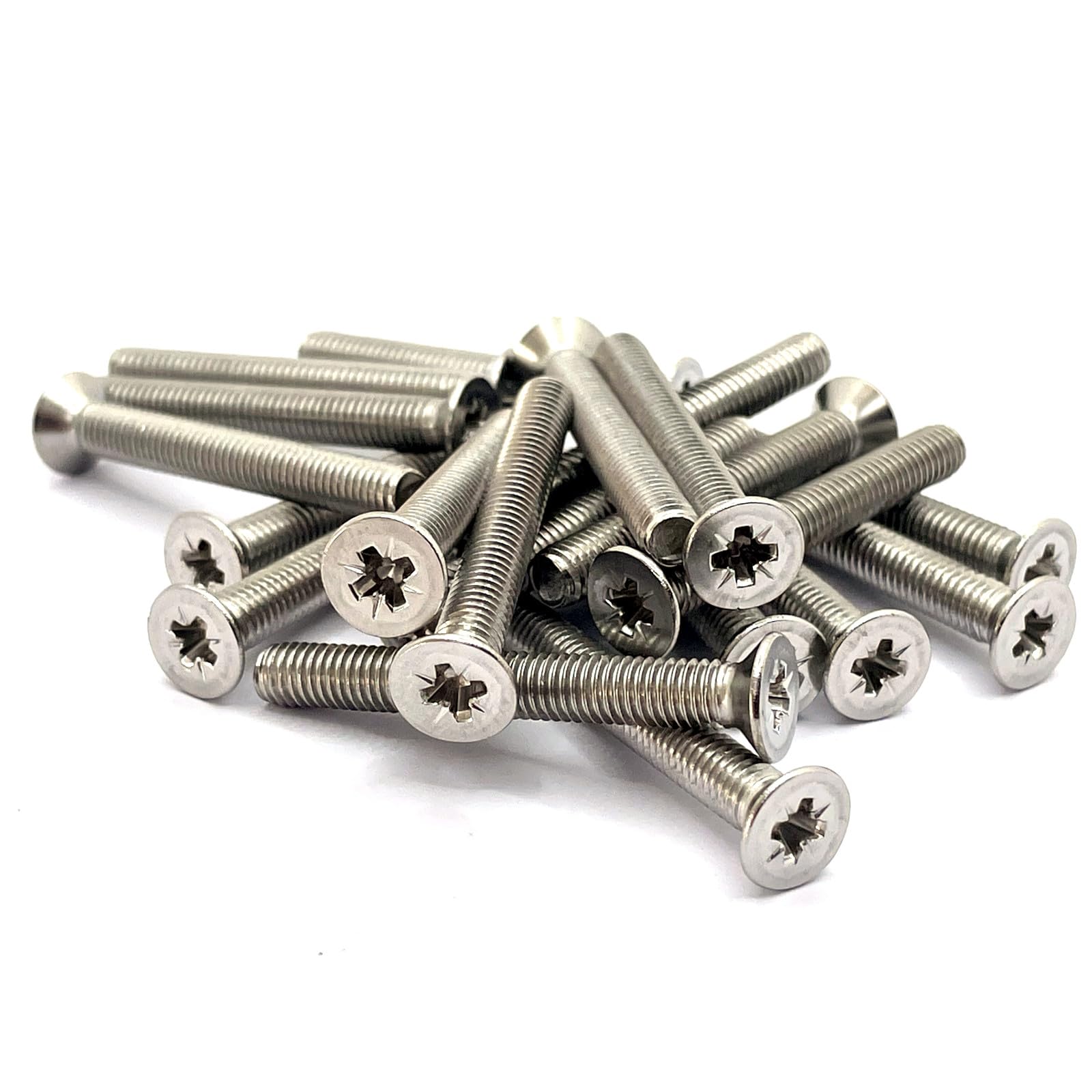 M5 x 40mm Countersunk Machine Screw DIN965 - A4 (316) Stainless Steel (Pack of 20)
